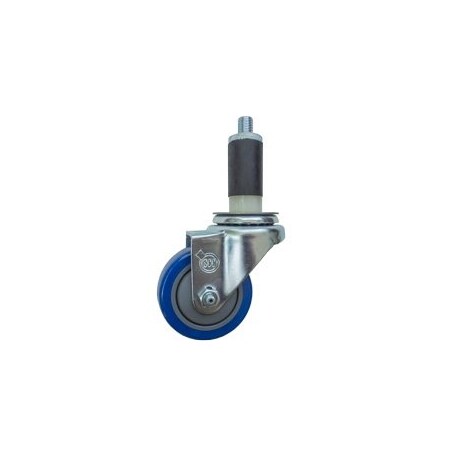 Service Caster 3.5'' SS Blue Poly Wheel Swivel 7/8'' Expanding Stem Caster SCC-SSEX20S3514-PPUB-BLUE-78