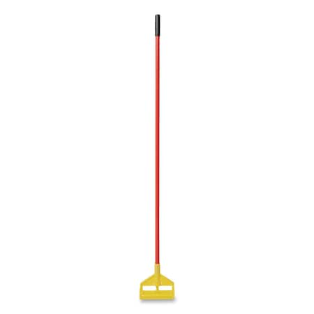 Rubbermaid Commercial 60 in Mop and Broom Handles, 1" Dia, Red/Yellow, Fiberglass FGH14600RD00