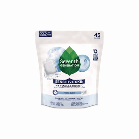 Seventh Generation Laundry Detergent, 31.7 oz Pack, Powder, Unscented, 45 PK 22977