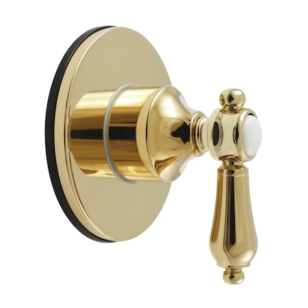 Kingston Brass Single-Handle Six-Way Diverter Valve with Round Trim Kit, Polished Brass KS4032BAL