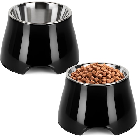 Yoken Elevated Dog Bowls, Prevention of Vertebrae Disease, Super Non-Slip, 2PK PT05BOWL540ML01BMX2