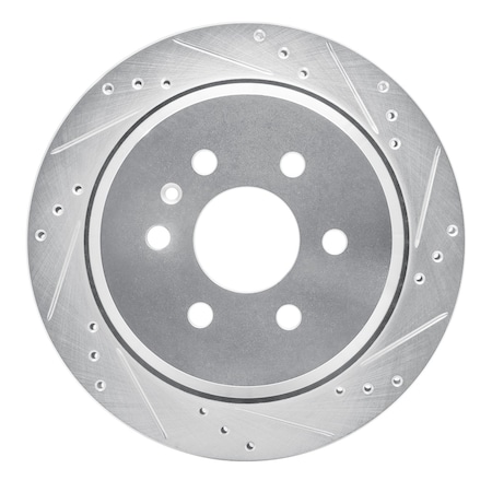 Dynamic Friction Co DFC Brake Rotor - Drilled and Slotted - Silver 631-48063R