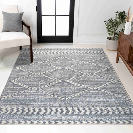 Jonathan Y Sofie Moroccan Trellis High-Low Gray/Cream 4 ft. x 6 ft. Area Rug SNT102A-4