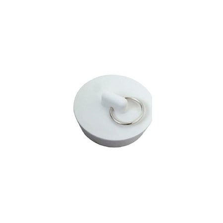 Master Plumber Sink Stopper with Metal Ring, White, Rubber, 1-5/8 to 1.75-In. Drains 714-637