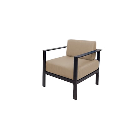 Bfm Seating Belmar Armchair with Sunbrella cushions, Sand Black Frame PH6102BL-57015