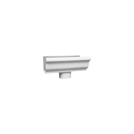 Amerimax Home Products End Piece With 3-In. Drop For 5-In. Gutter, White Galvanized Steel 33010