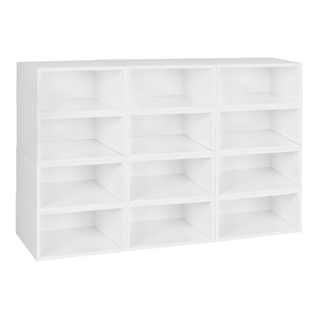 Niche Cubo Storage Set - 12 Half Size Cubes, White Wood Grain PC0612PKWH