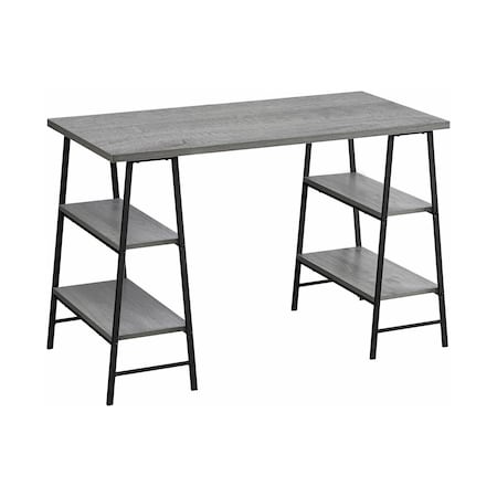 Homeroots 47" Gray and Black Wood and Metal Sled Computer Desk 489844