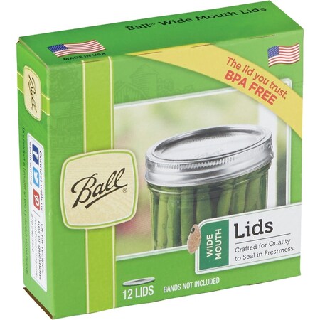 Ball Wide Mouth Dome Canning Lid, 12-Count 1440042050