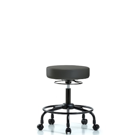 Blue Ridge Ergonomics Desk Stool, Vinyl, RT, Casters, Gry BR-VDHSO-RT-RC-8605