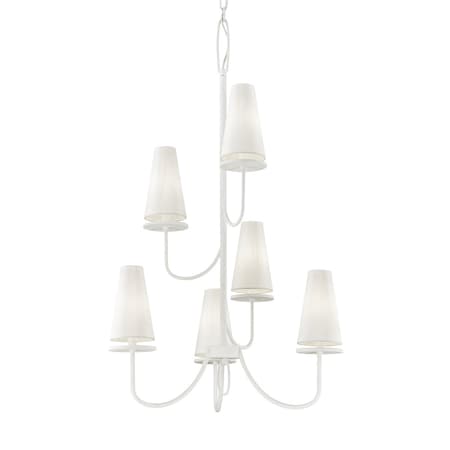 Troy Lighting Marcel 6 Light Chandelier 28 In. Gesso White F6287-GSW
