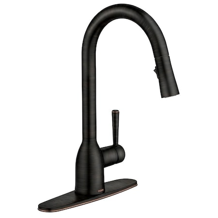 Moen Adler Series PullDown Kitchen Faucet, 15 gpm, 1Faucet Handle, 1Faucet Hole, Metal, Lever Handle 87233BRB