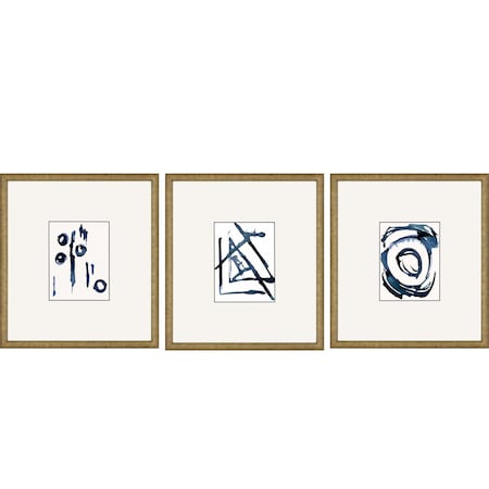 Set Of Three Mayhem I Gold Framed Print Wall Art, 3PK