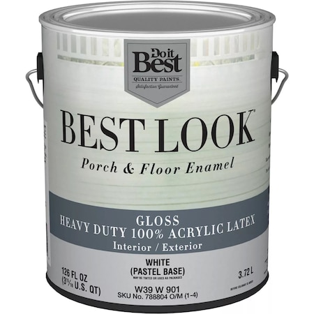 Do It Best Best Look 1 Gal. Wht/Pastel Base Hvy Dty Acrylic Latex Gloss Porch & Floor Enamel W39W00901-16