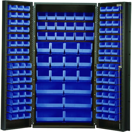 Quantum Storage Systems STORAGE CABINET W/132 BLUE BINS QSC-36BL