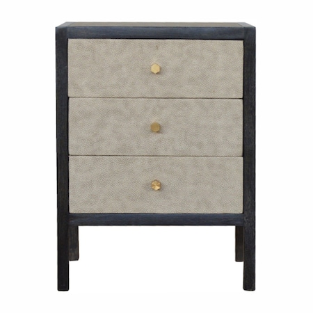 Homeroots 24" Brown Solid Wood Three Drawer Nightstand 651858