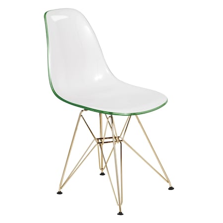 Leisuremod Cresco Clear Acrylic Dining Chair with Chrome Eiffel Base CR19WGG