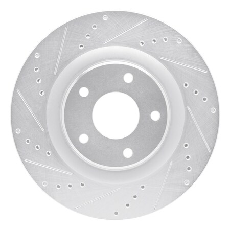 Dynamic Friction Co DFC Brake Rotor - Drilled and Slotted - Silver 631-46018L