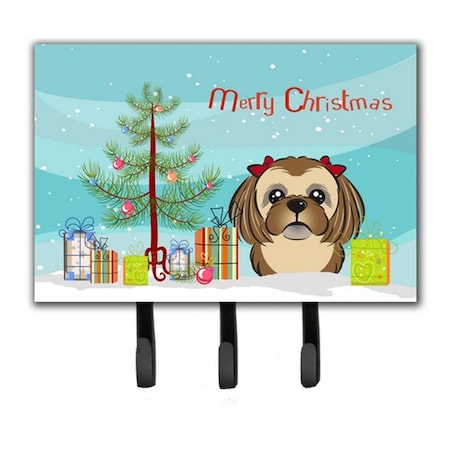 Carolines Treasures Christmas Tree and Chocolate Brown Shih Tzu Leash or Key Holder BB1621TH68