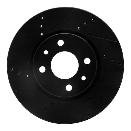 Dynamic Friction Co DFC Brake Rotor - Drilled and Slotted - Black 633-07002L
