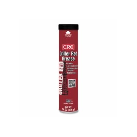 Crc Driller Red Grease, 14 oz Cartridge, 14 wt oz, NLGI Grade 2, 10PK 125-SL3640