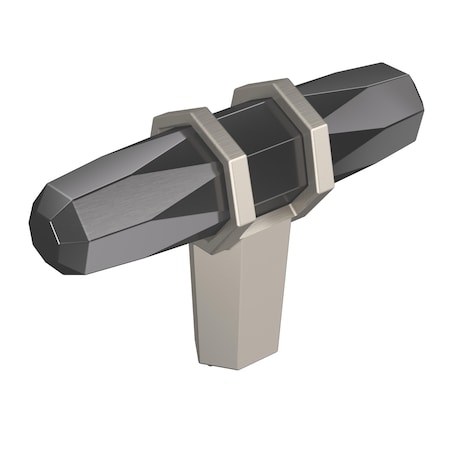 Amerock London 2-1/2 in 64 mm Length Black Chrome/Satin Nickel Cabinet Knob BP36647BCRG10