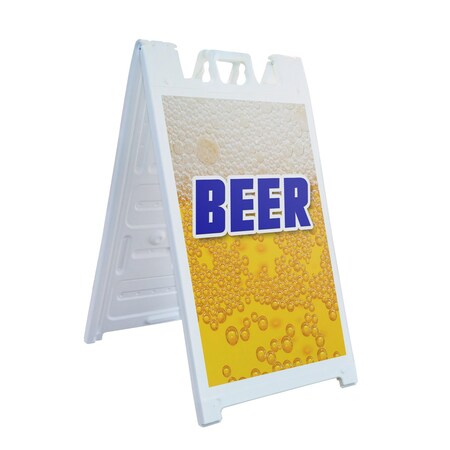 Signmission Beer, A-Frame & 2 Sign Inserts, Heavy-Duty Plastic Frame SBHD-C-2436-Beer