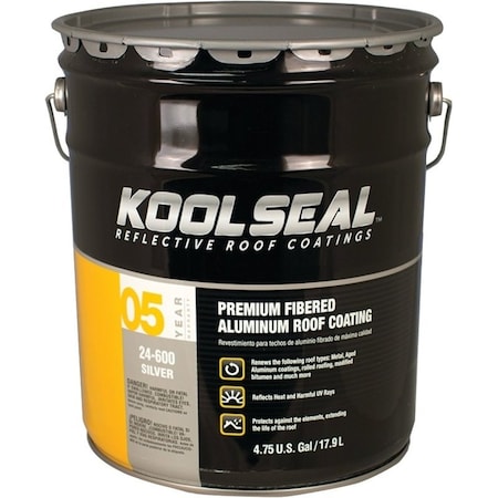 Kool Seal Roof Coating, Silver, 5 gal, Pail, Liquid KS0024600-20