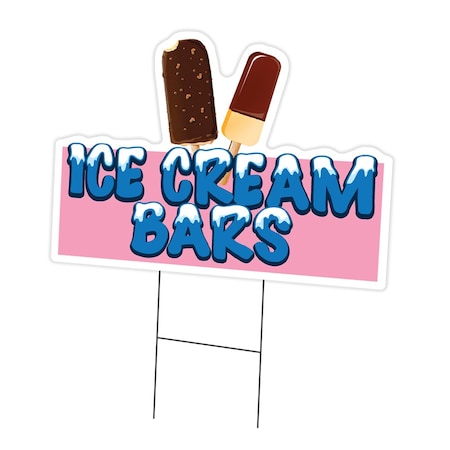 Signmission Ice Cream Bars Die Cut Yard & Stake outdoor plastic coroplast window, C-DC-1216-Ice Cream Bars19 C-DC-1216-Ice Cream Bars19