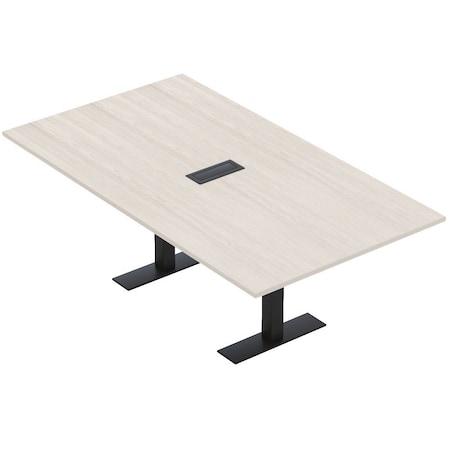 Skutchi Designs 6ft Rectangular Conference Table With Power | Harmony Series | 6 Person Meeting Room Table HAR-REC-48x72-T.BK-K458-EBLK