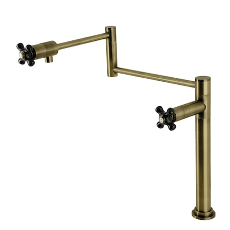 Kingston Brass Deck Mount Pot Filler Faucet, Antique Brass KS4703PKX