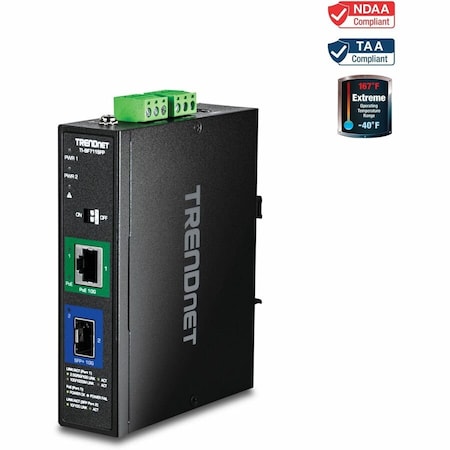 Trendnet INDUSTRIAL 10G SFP+ TO 10G POE++ MEDIA CONVERTER TI-BF711SFP