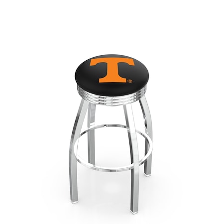 Holland Bar Stool Co 25" Chrome Tennessee Swivel Bar Stool, Accent Ring L8C3C25Tennes