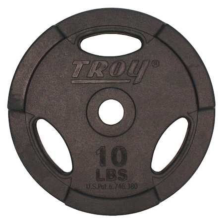Troy Barbell 1 in. Interlocking Grip Workout Plate 10 lbs Rubber, Black GR-010RC