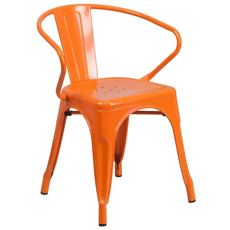 Flash Furniture Contemporary Chair, 21-1/2 in W 19" L 27-3/4" H, Integrated CH-31270-OR-GG