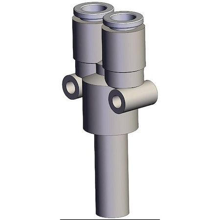Smc Push-Fit Wye Fitting, White, Rigid KQ2X06-08A