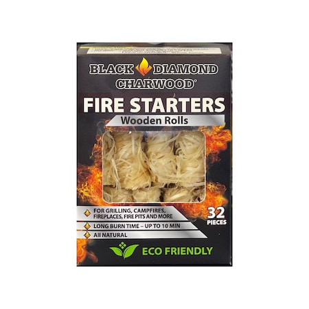 Black Diamond Charwood Hardwood Fire Starter 10 min 32 Rolls 21101