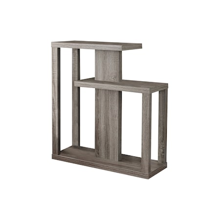 Homeroots 32" Taupe Free form Floor Shelf Console Table With Storage 332833