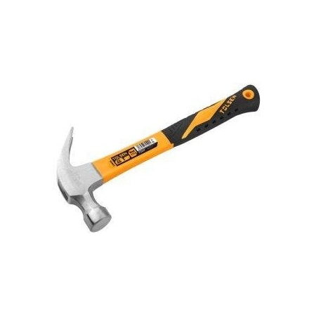 Tolsen Claw Hammer 16oz Drop Forged Steel Hammerhead, Heat Treatment, Ground Polished, Fiberglass Handle 25030