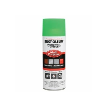 Rust-Oleum Industrial Choice 1600 System Enamel Aerosols, 12oz, Fluorescent Green, Hi-Gloss, 6PK 647-1632830