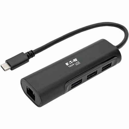 Tripp Lite PORTABLE USB 3.1 GEN 1 GIGABIT ETHERNET ADAPTER WITH 3-PORT HUB, THUNDERBOLT 3 C U460-003-3A1GB
