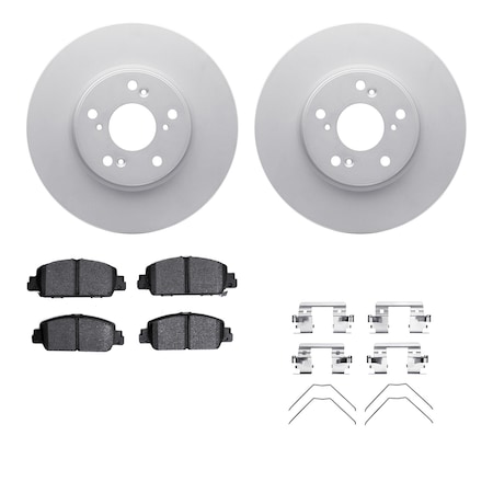 Dynamic Friction Co DFC GEOSPEC Coated Rotors with 5000 Brake Pads - Ceramic and Hardware 4512-59140