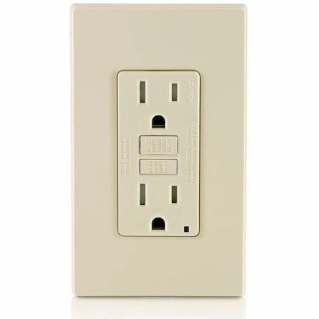 Leviton Self-Test GFCI Receptacle, Tamper Resistant Duplex, 15 Amp, 125 Volt, 5-15R NEMA GFTR1-T