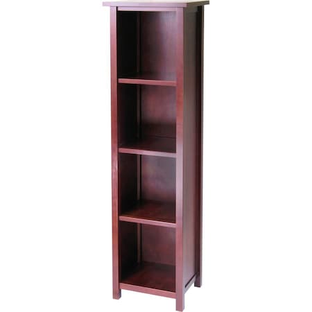 Winsome 94416 Milan 5 Tier Tall Storage Shelf or Bookcase - Antique Walnut 94416