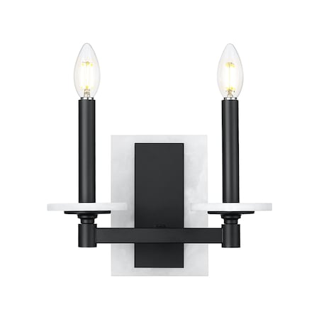 Z-Lite Kaden 2-Light Wall Sconce, 11 in W, Matte Black 3045-2S-MB