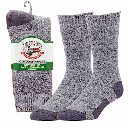 Railroad Sock Men's Outdoor Crew Socks, "The Twisted Brother", Grey 684 TB GY