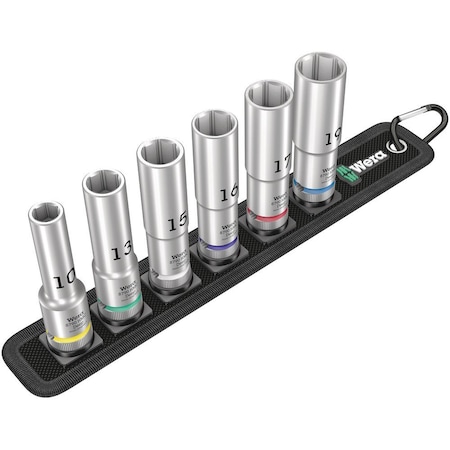 Wera Belt C Deep 1 socket set, 1/2 in drive, 6 pieces 5004565001
