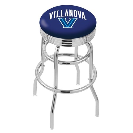 Holland Bar Stool Co 25" Chrome 2-Ring Villanova Swivel Bar Stool, Accent Ring L7C3C25Vilnva