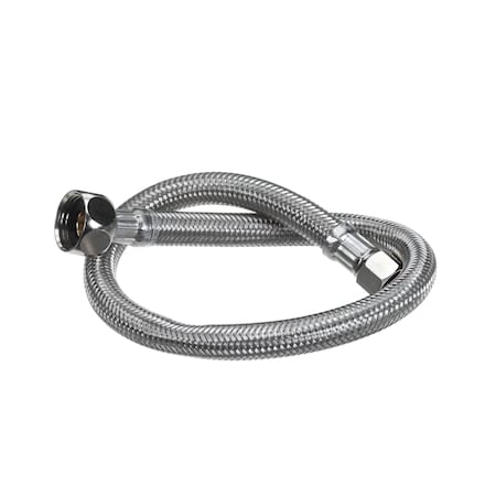 T&S Brass TandS Brass Flex Hose, 18in, 1/4-18 NPSM Female Swivel Coupling x 1/2-14 NPSM Female Swivel Coupling 016297-45