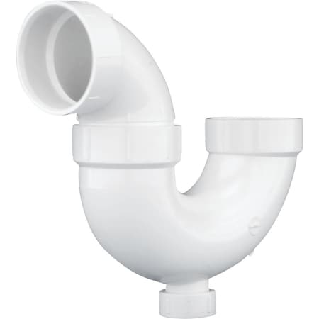 Charlotte Pipe And Foundry 1-1/2'' White PVC P-Trap with Cleanout PVC 00707X 0600HA